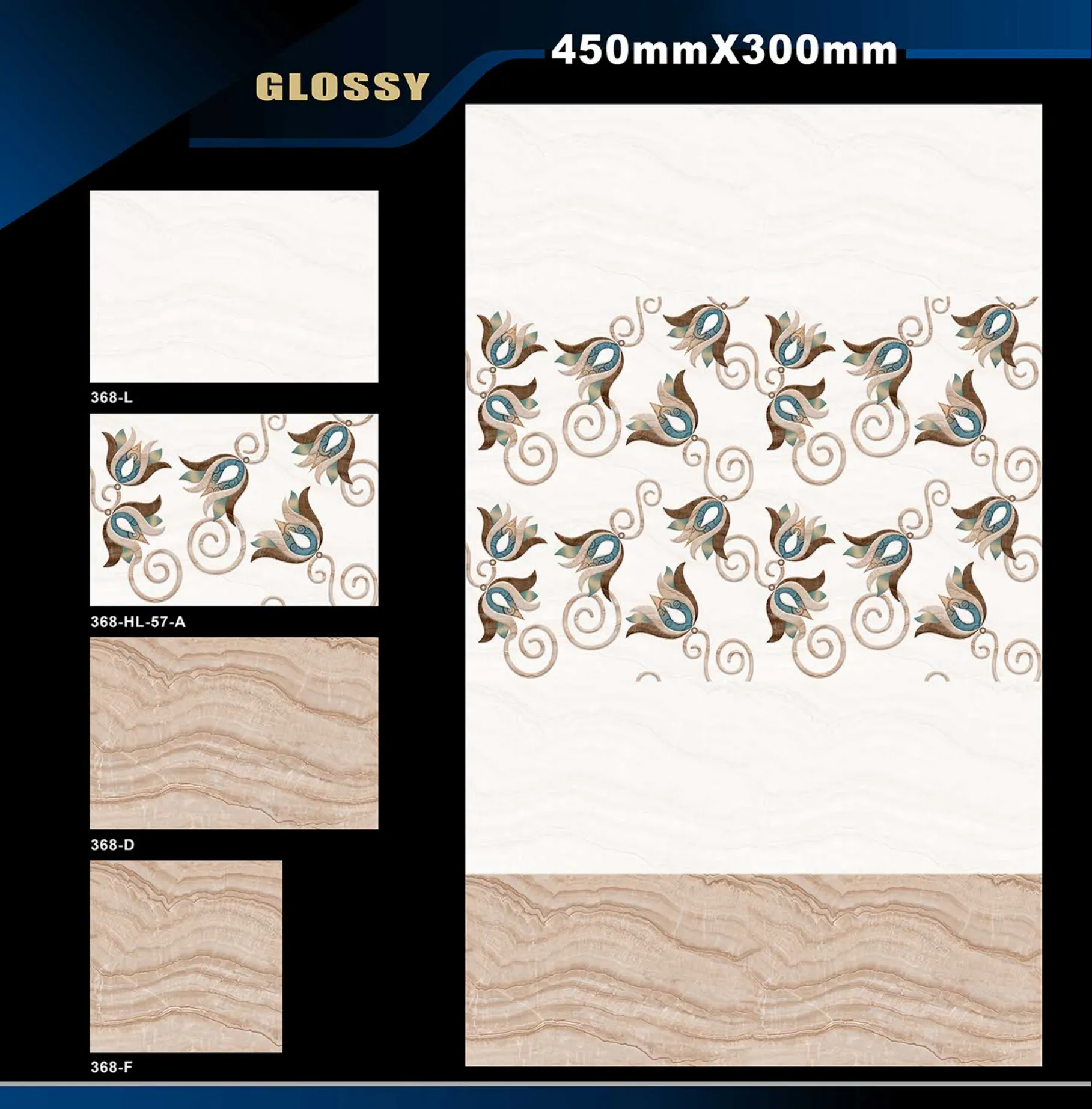 12 X 18 Glossy 317 To 415 - Design 34 - 300x450mm Glossy