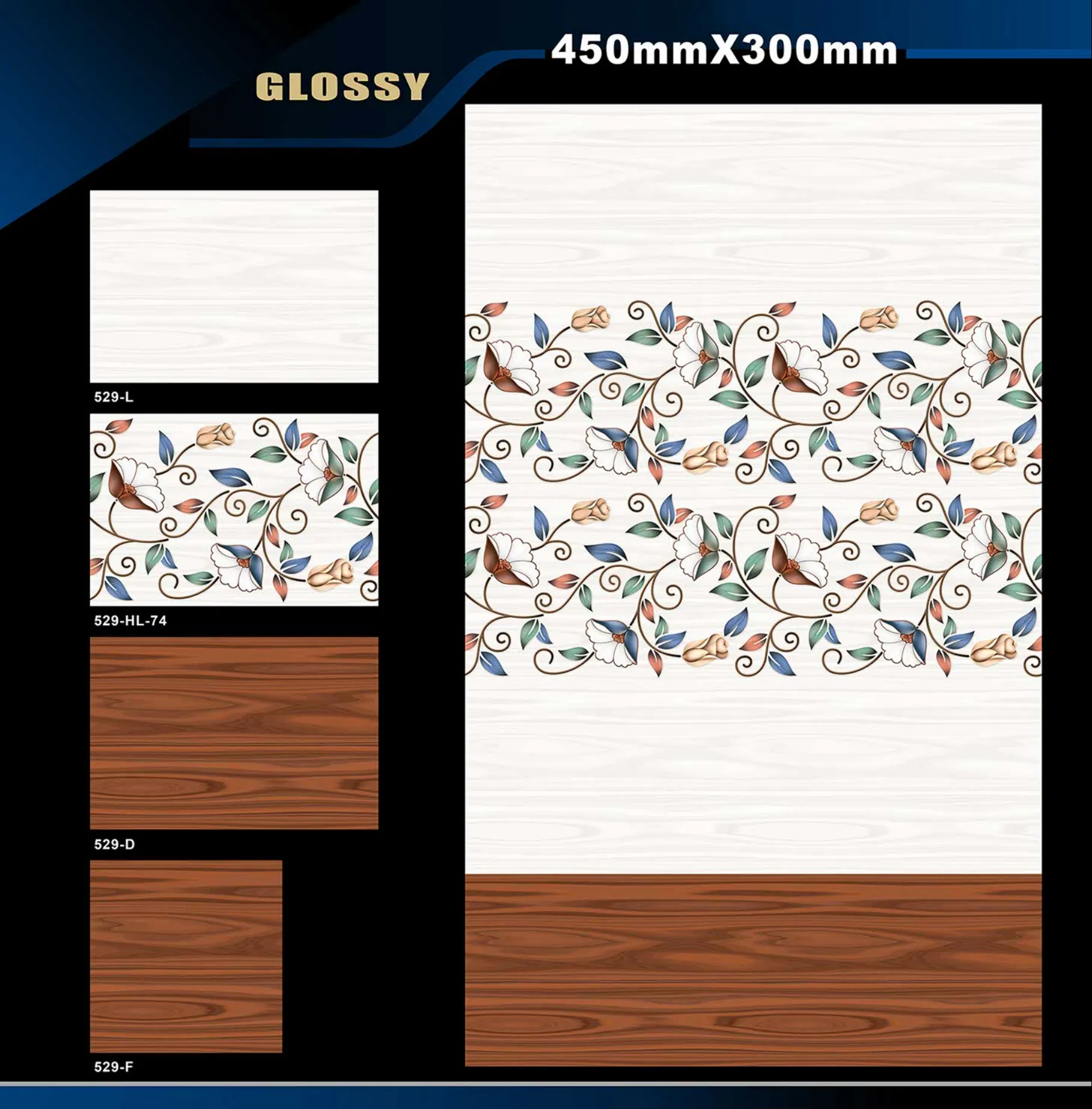 12 X 18 Glossy 527 To 577 - Design 6 - 300x450mm Glossy