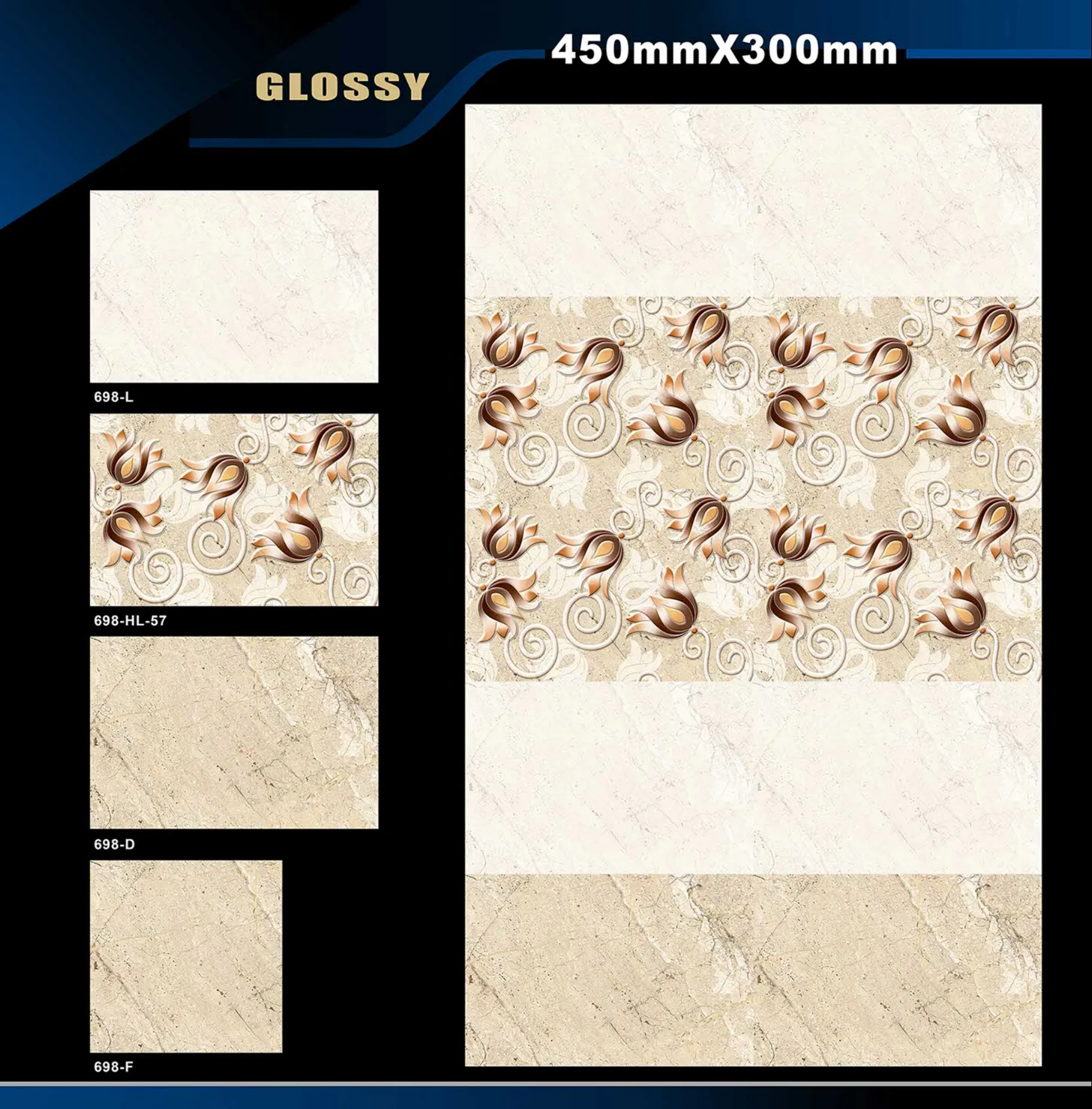 12 X 18 Glossy 663 To 710 - Design 36 - 300x450mm Glossy
