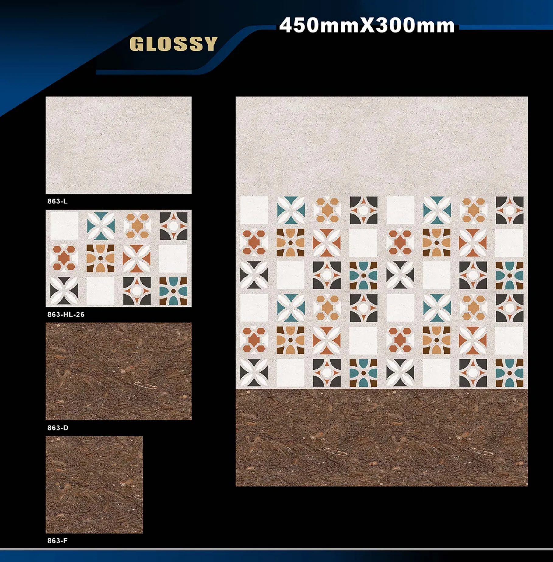 12 X 18 Glossy 829 To 898 - Design 44 - 300x450mm Glossy