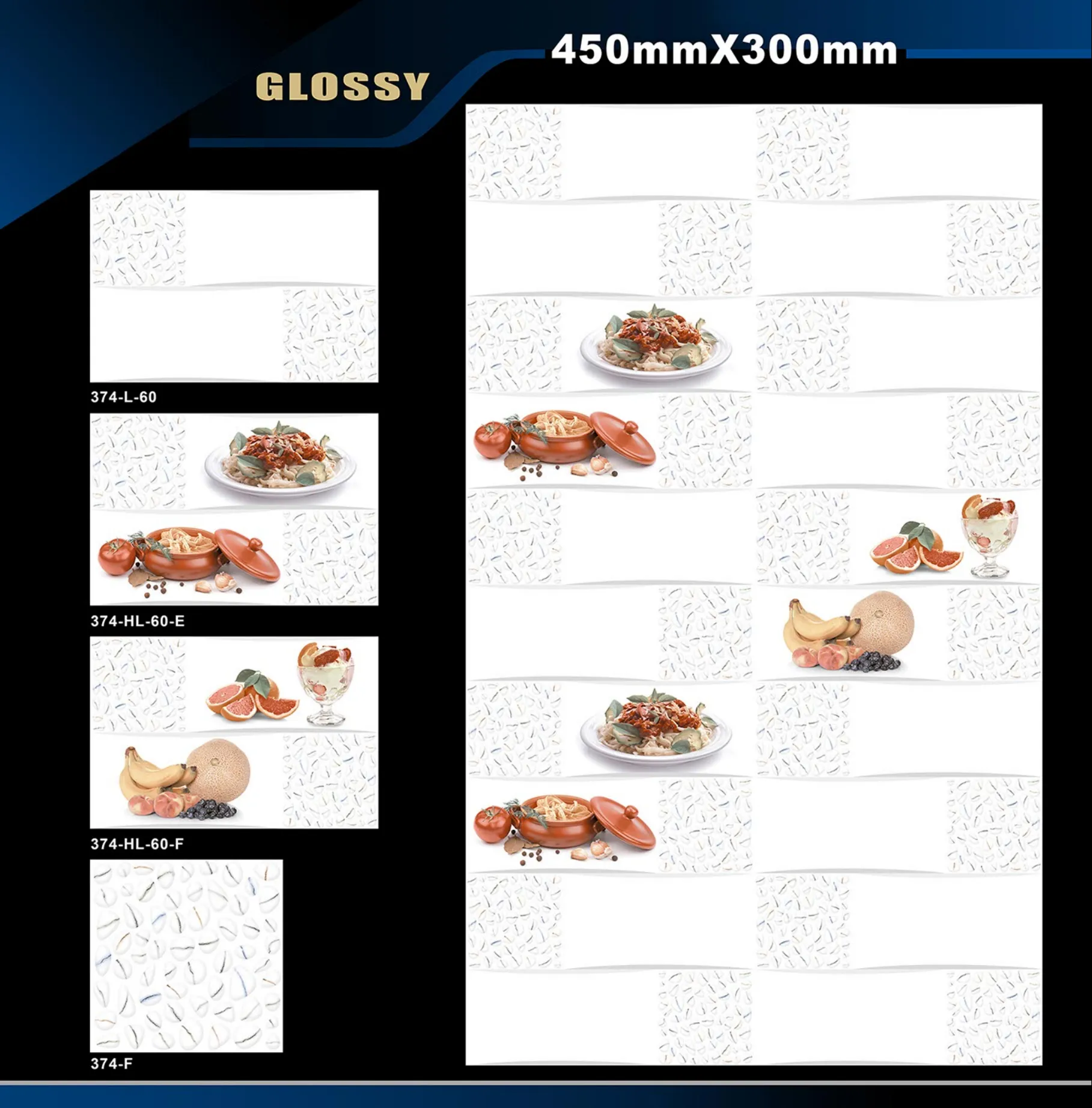 12 X 18 Kitchen 112 To 448 - Design 40 - 300x450mm Glossy