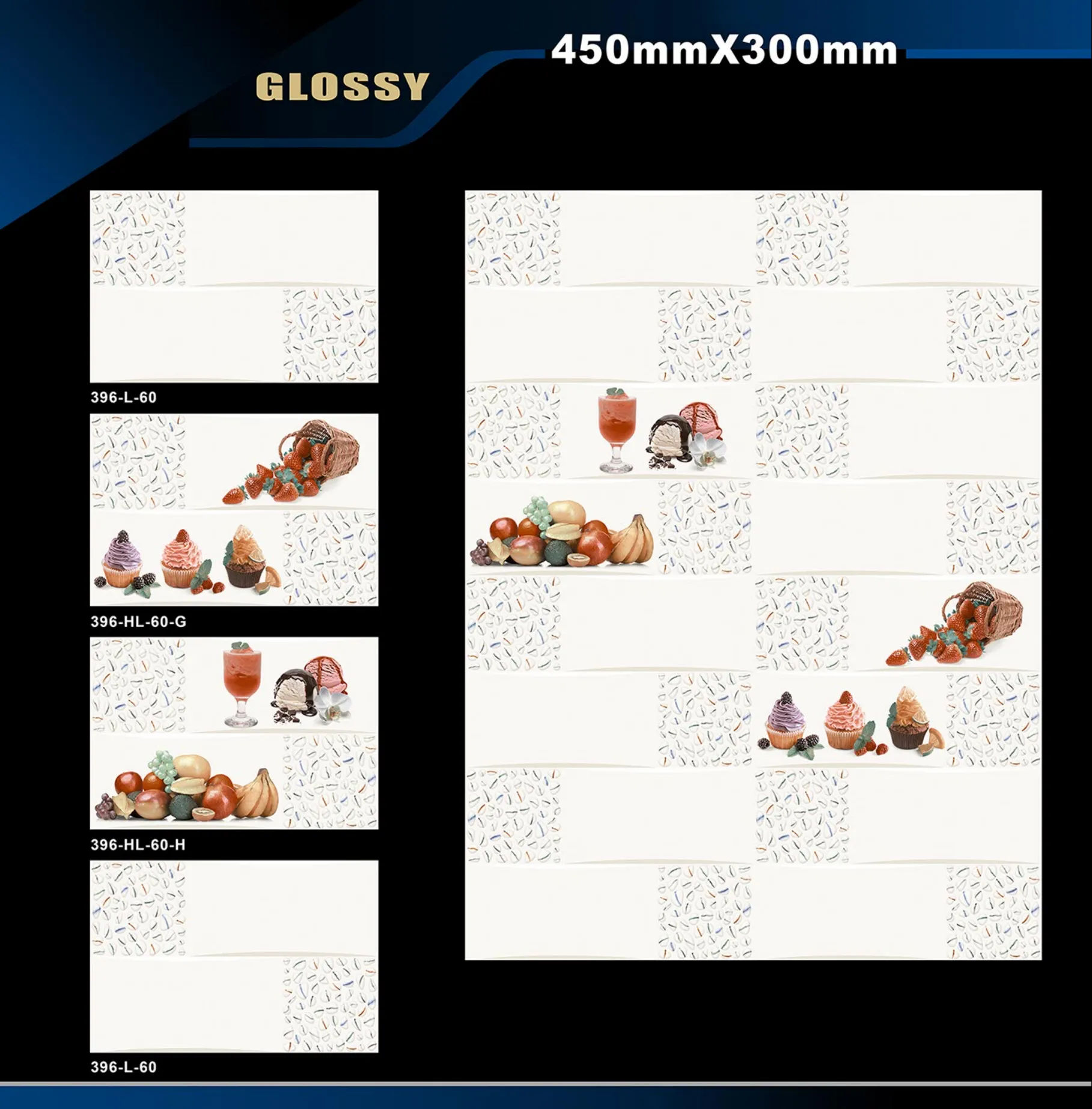 12 X 18 Kitchen 112 To 448 - Design 53 - 300x450mm Glossy