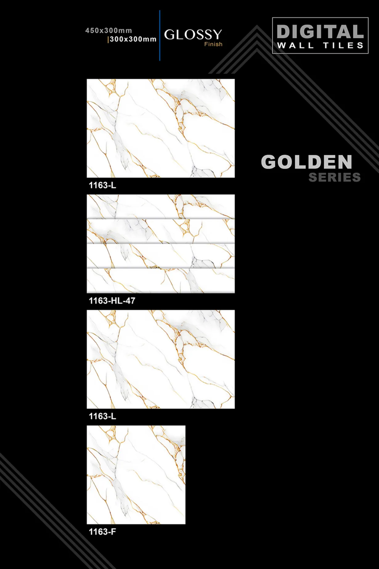 12 X 18 New Golden Series - Design 19 - 300x450mm Golden