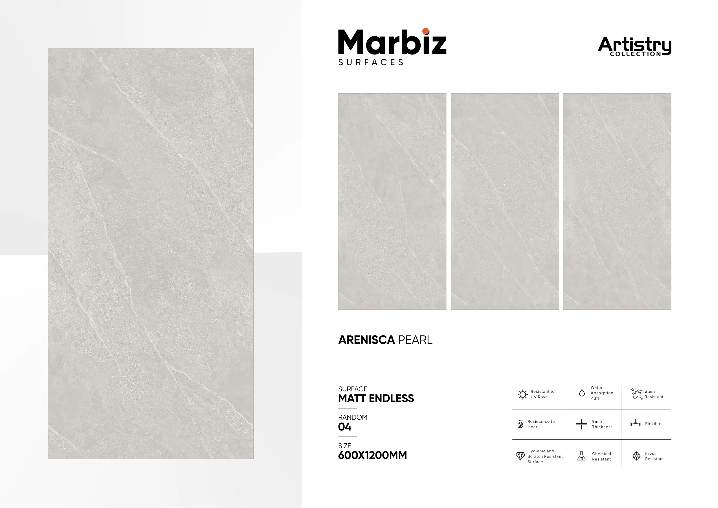 Artistry 600x1200mm Matt Endless - Design 9 - 600x1200mm Matt
