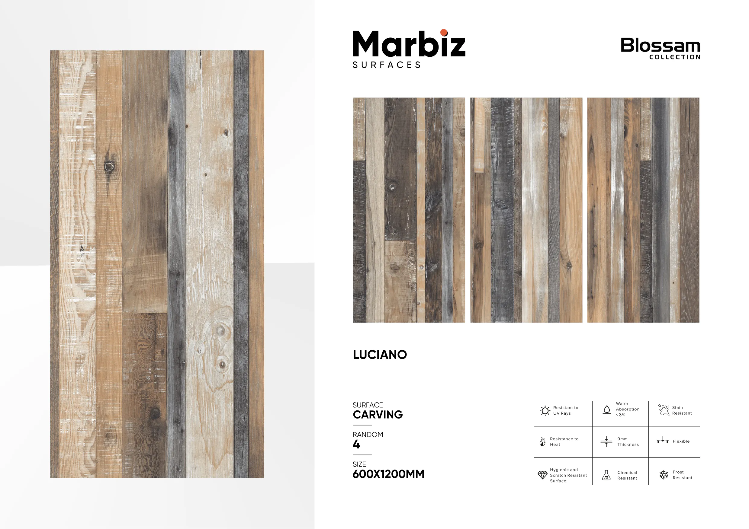 Blossam 600x1200mm Wood Carving - Design 127 - 600x1200mm Carving