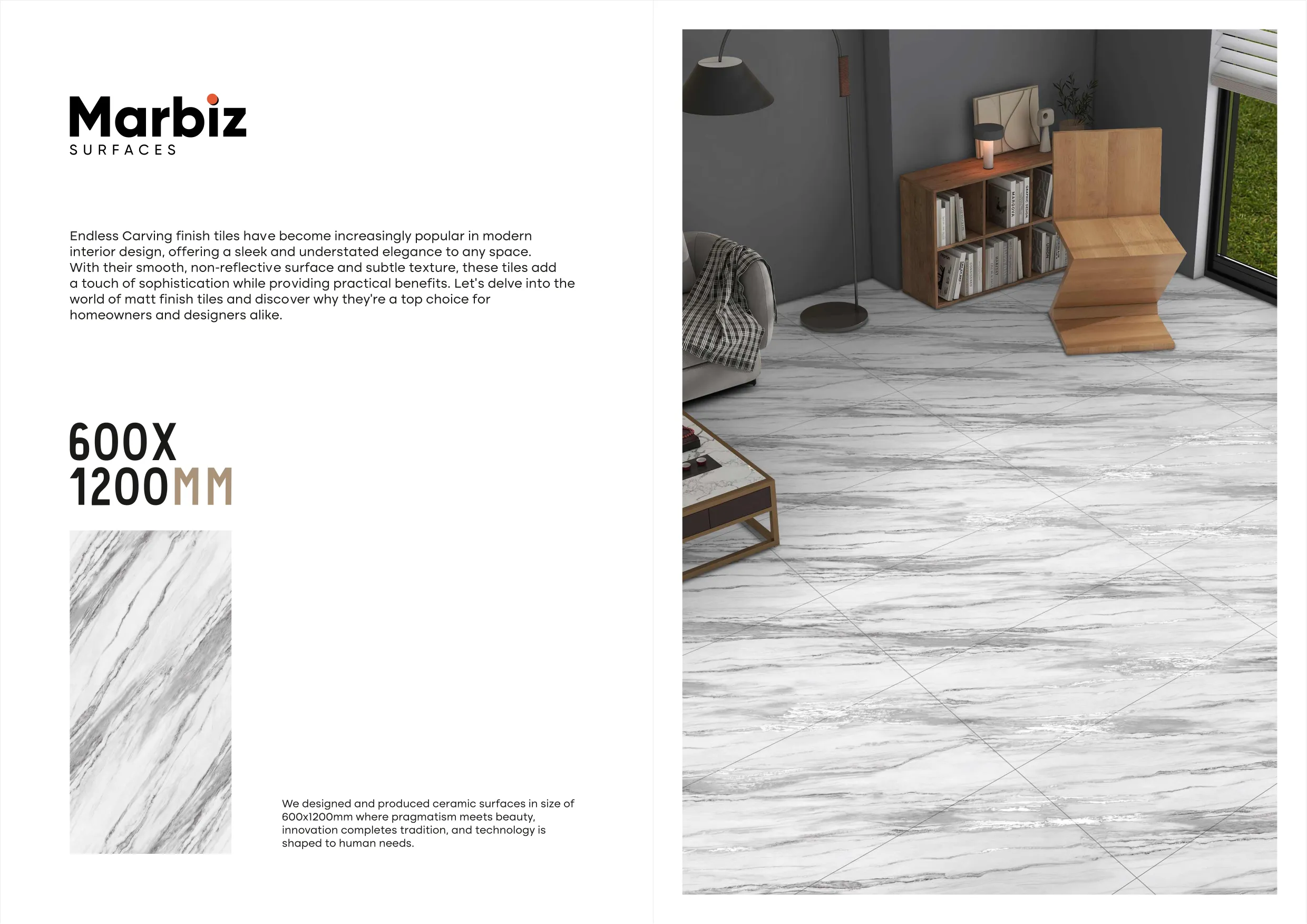 Crafte 600x1200mm White Carving - Design 3 - 600x1200mm Carving