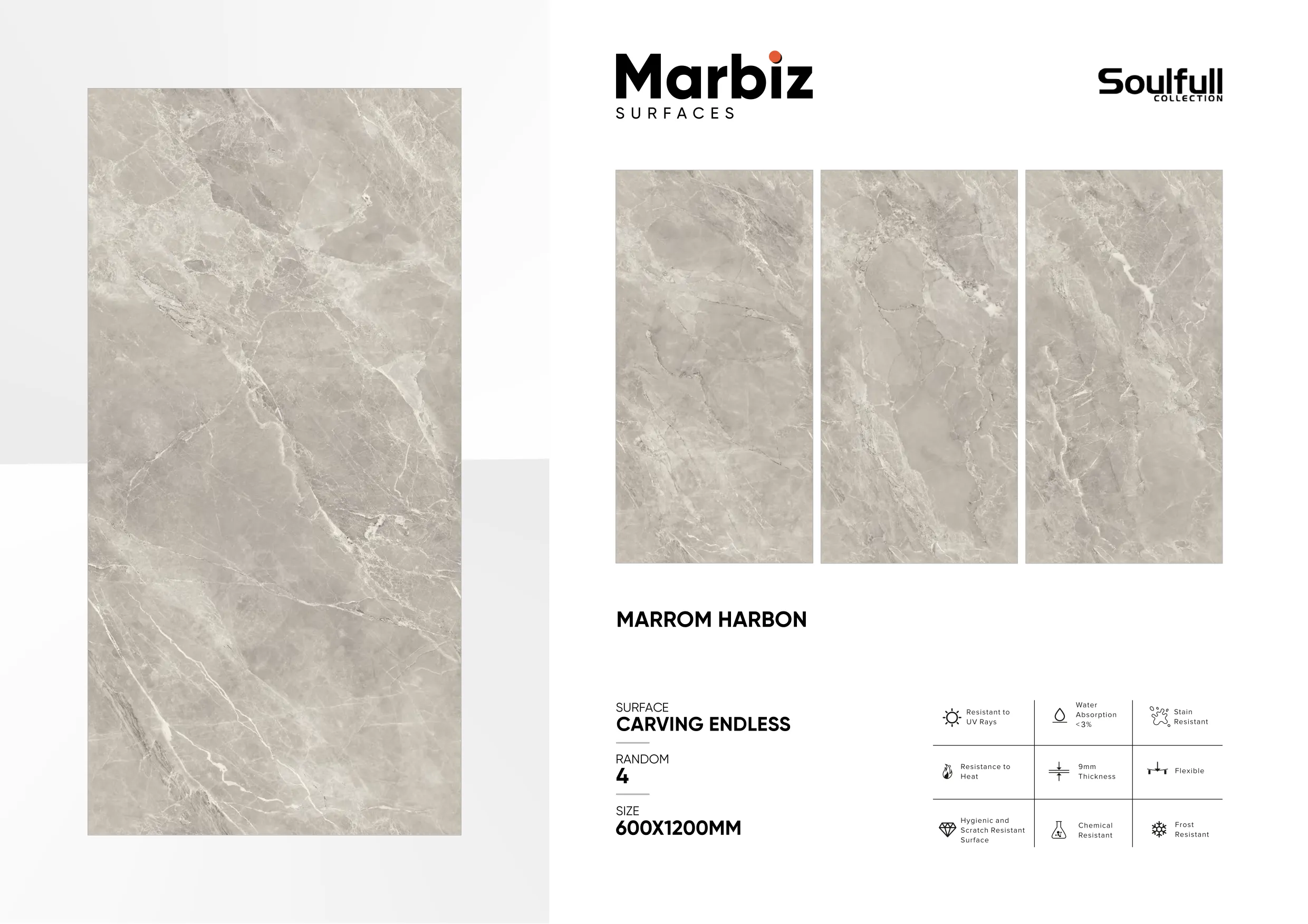 Soulfull 600x1200mm Carving Endless - Design 112 - 600x1200mm Carving