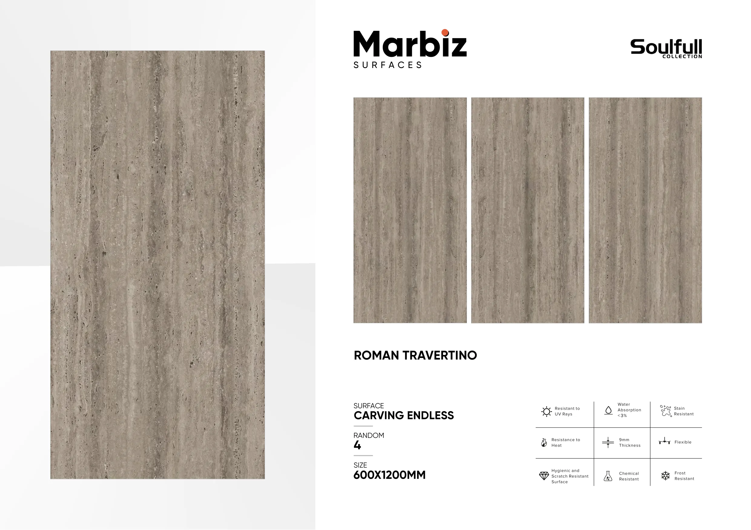 Soulfull 600x1200mm Carving Endless - Design 152 - 600x1200mm Carving