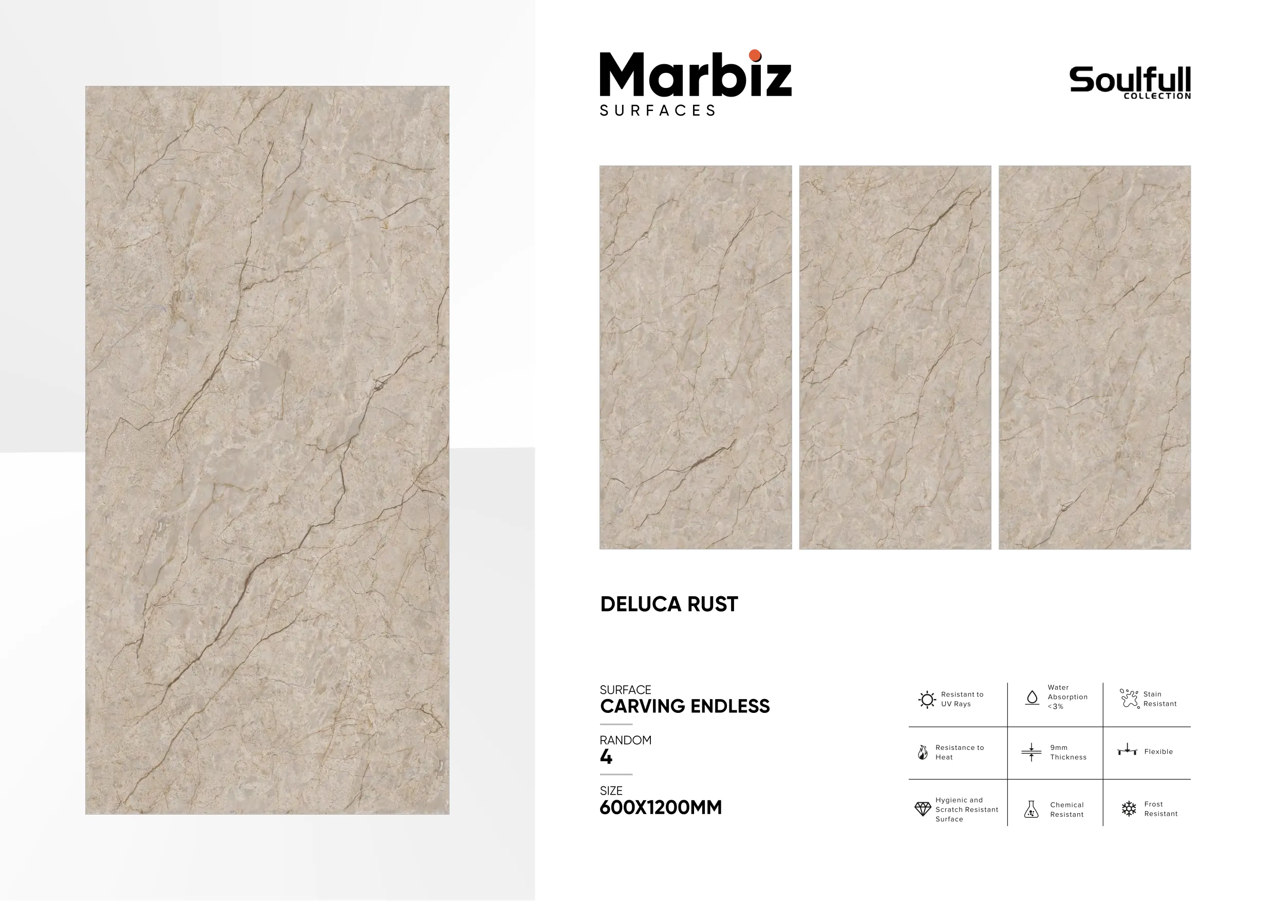 Soulfull 600x1200mm Carving Endless - Design 196 - 600x1200mm Carving