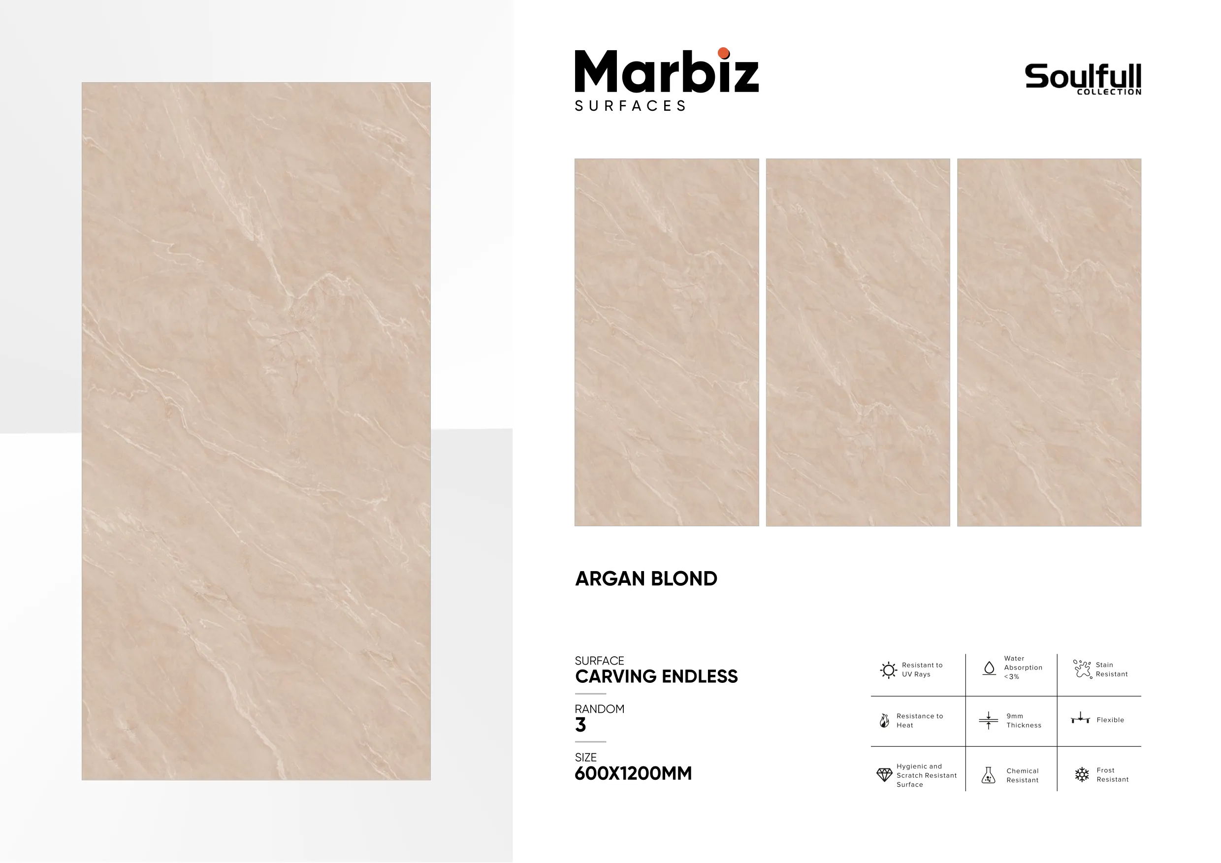 Soulfull 600x1200mm Carving Endless - Design 20 - 600x1200mm Carving