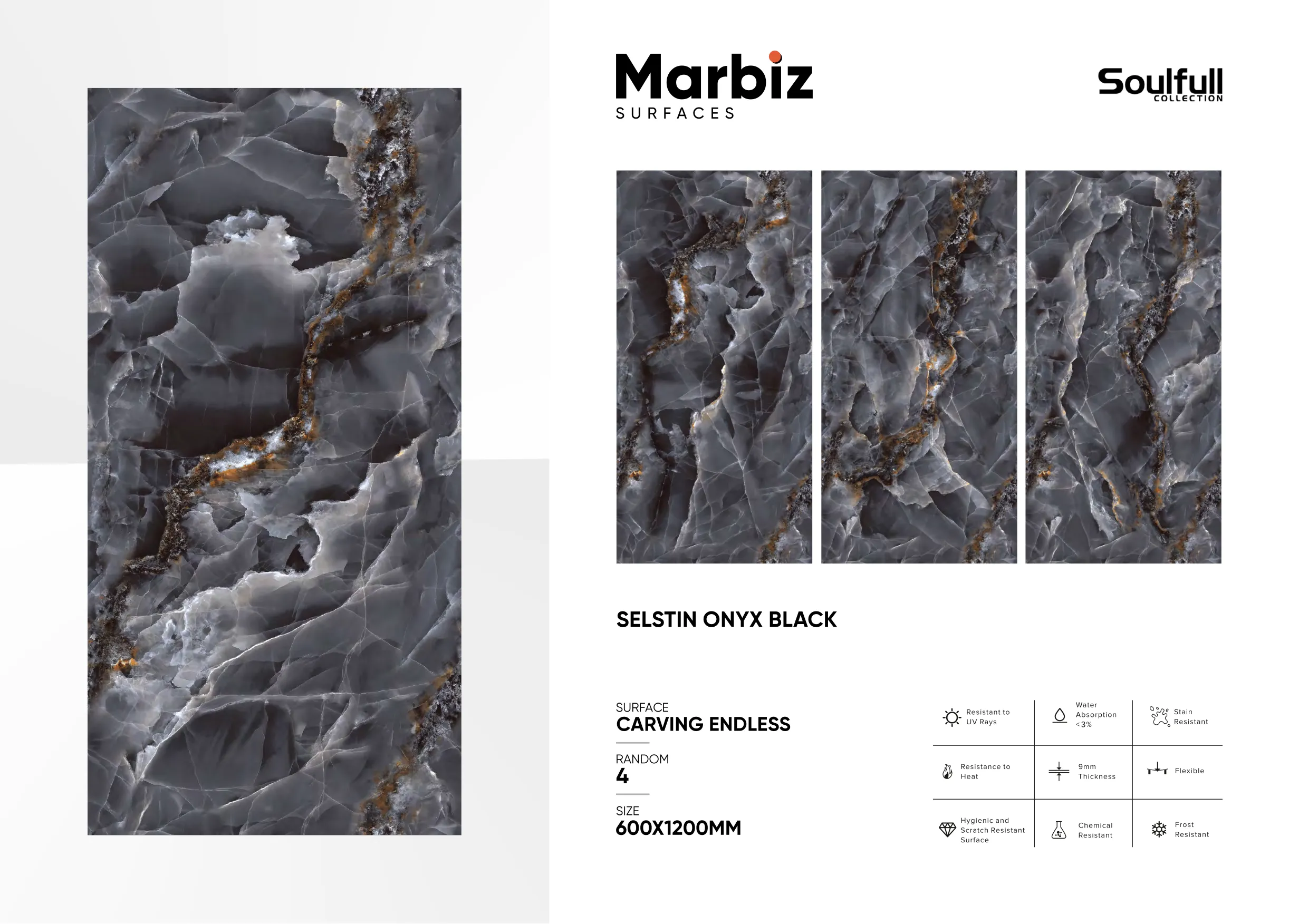 Soulfull 600x1200mm Carving Endless - Design 254 - 600x1200mm Carving
