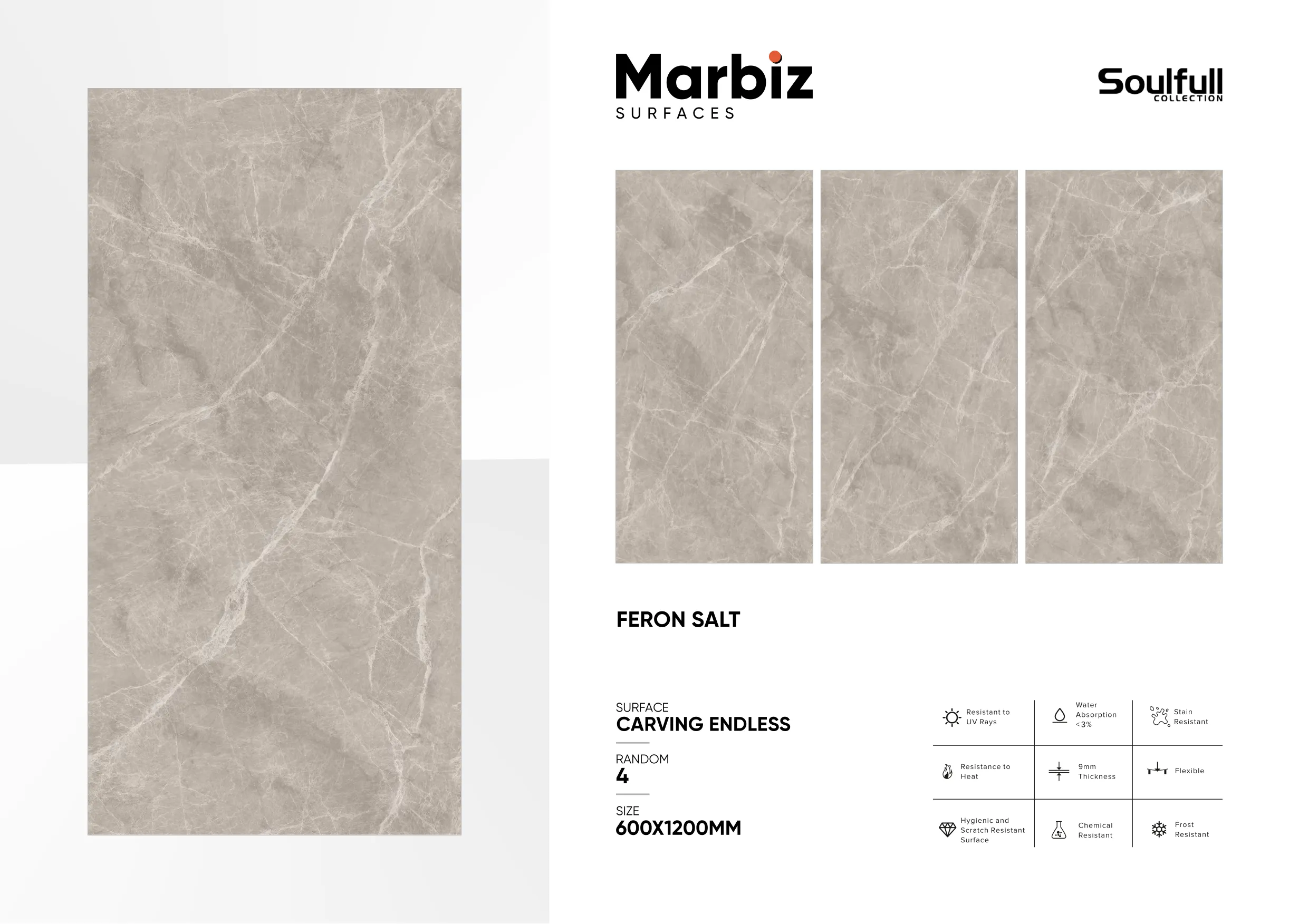 Soulfull 600x1200mm Carving Endless - Design 82 - 600x1200mm Carving