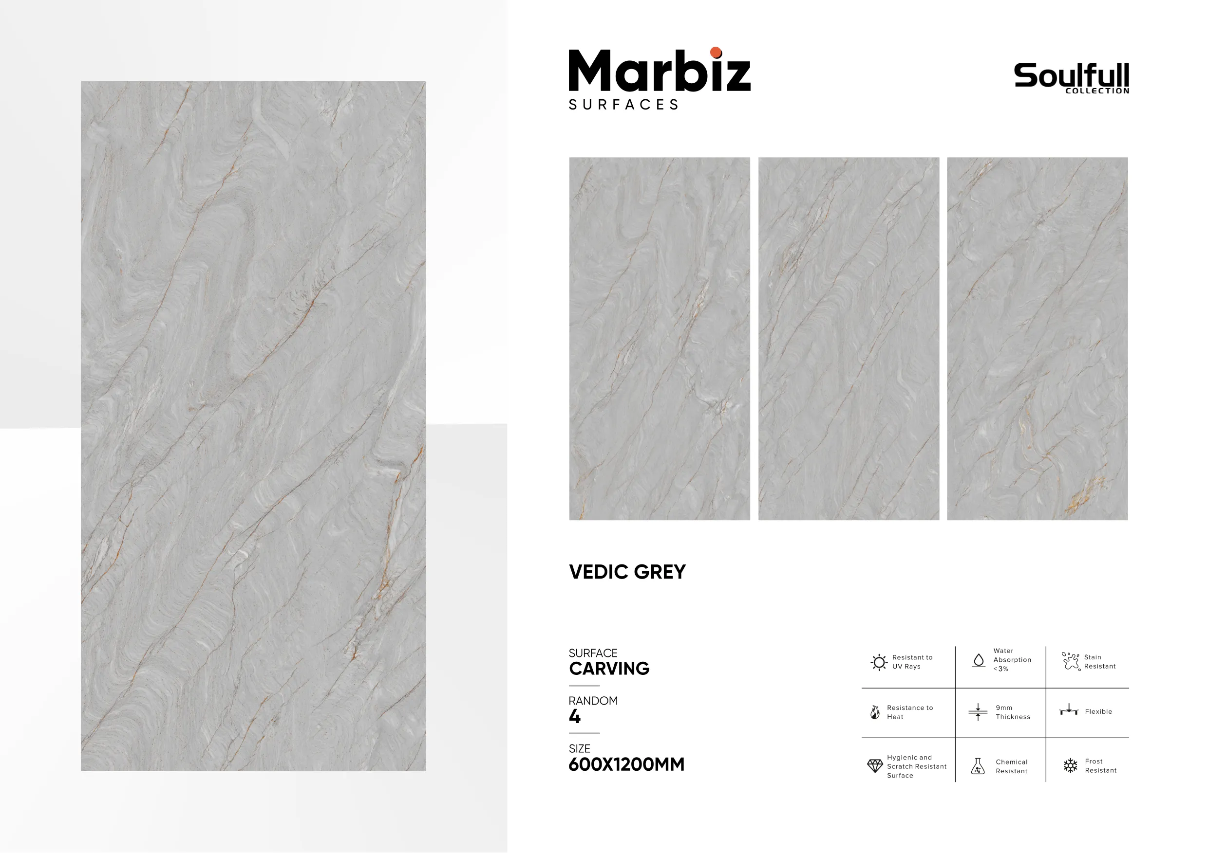 Soulfull 600x1200mm Carving Random - Design 104 - 600x1200mm Carving