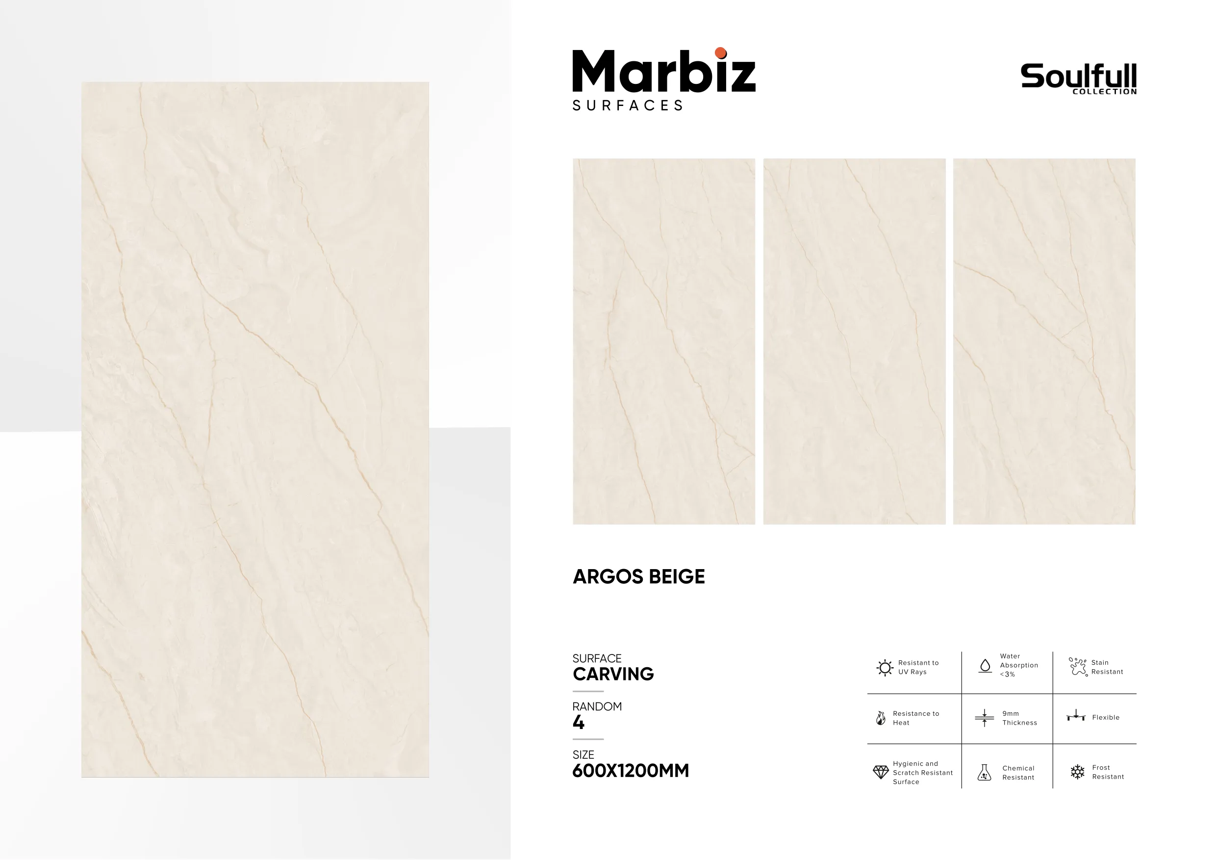 Soulfull 600x1200mm Carving Random - Design 16 - 600x1200mm Carving