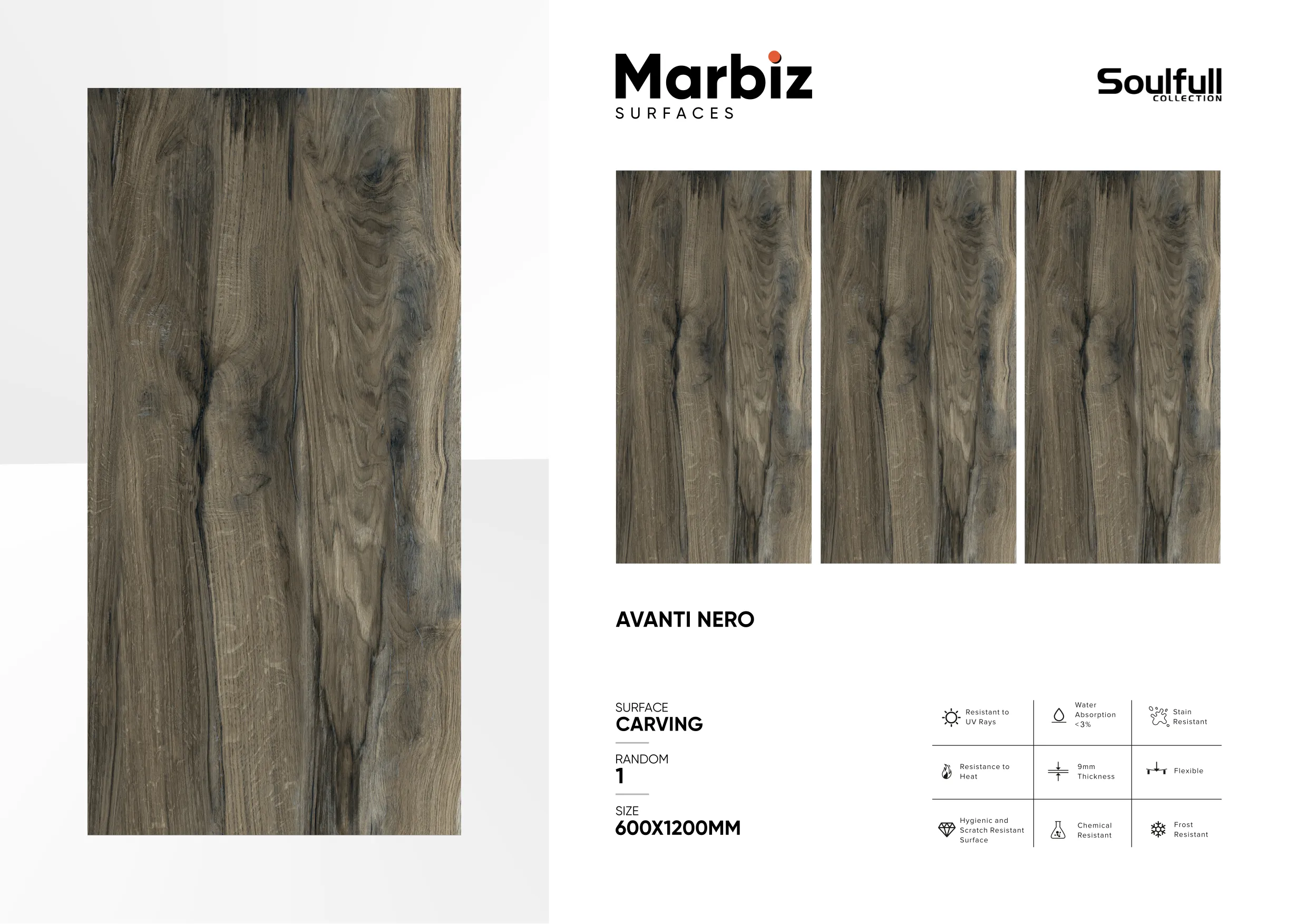 Soulfull 600x1200mm Carving Random - Design 200 - 600x1200mm Carving